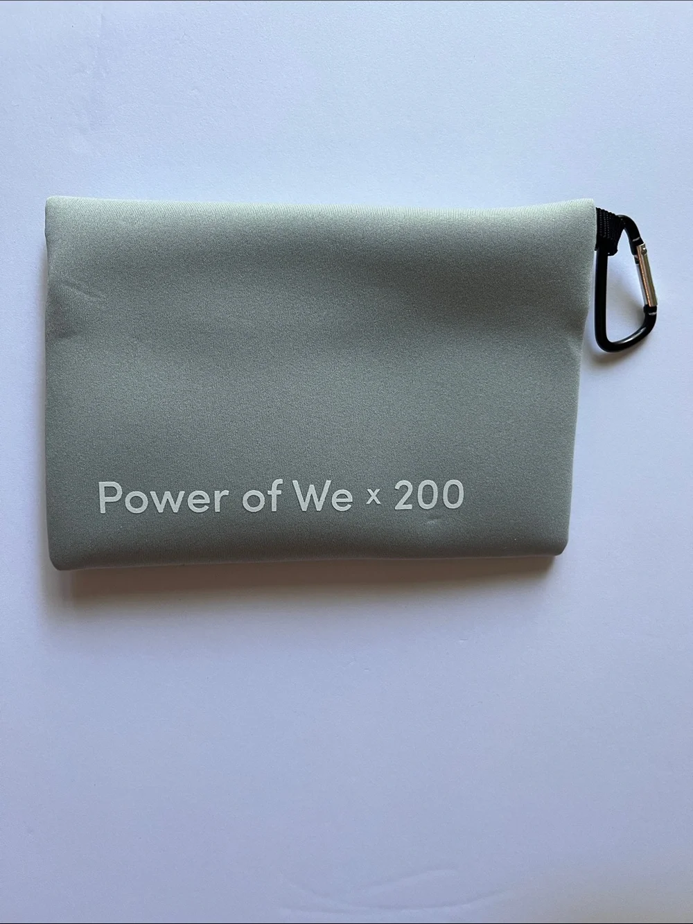 Athleta Grey Neoprene Zip Pouch with Clip